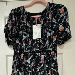 Jessakae black floral maxi dress, size L